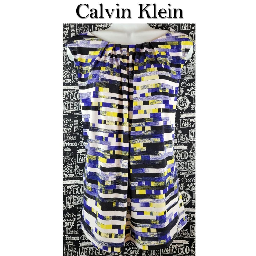 Calvin Klein Abstract Sleeveless Shirt Size 1X NWOT